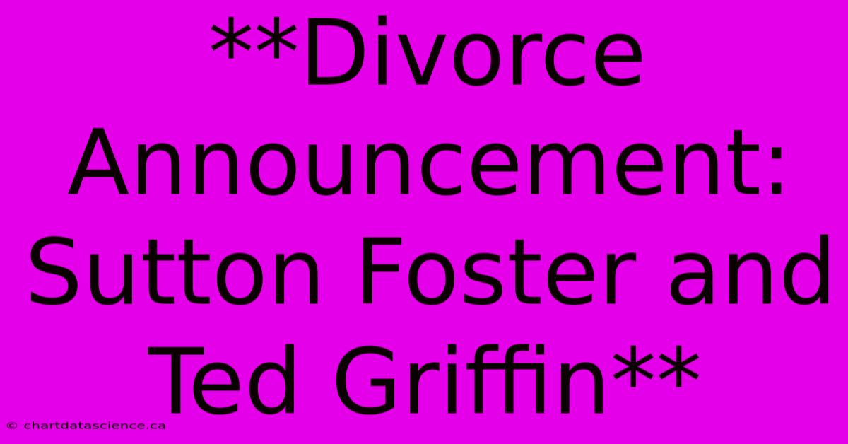 **Divorce Announcement: Sutton Foster And Ted Griffin**