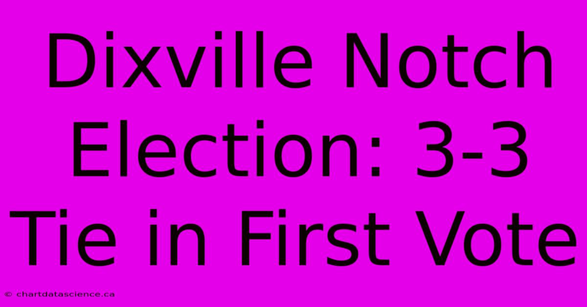 Dixville Notch Election: 3-3 Tie In First Vote 