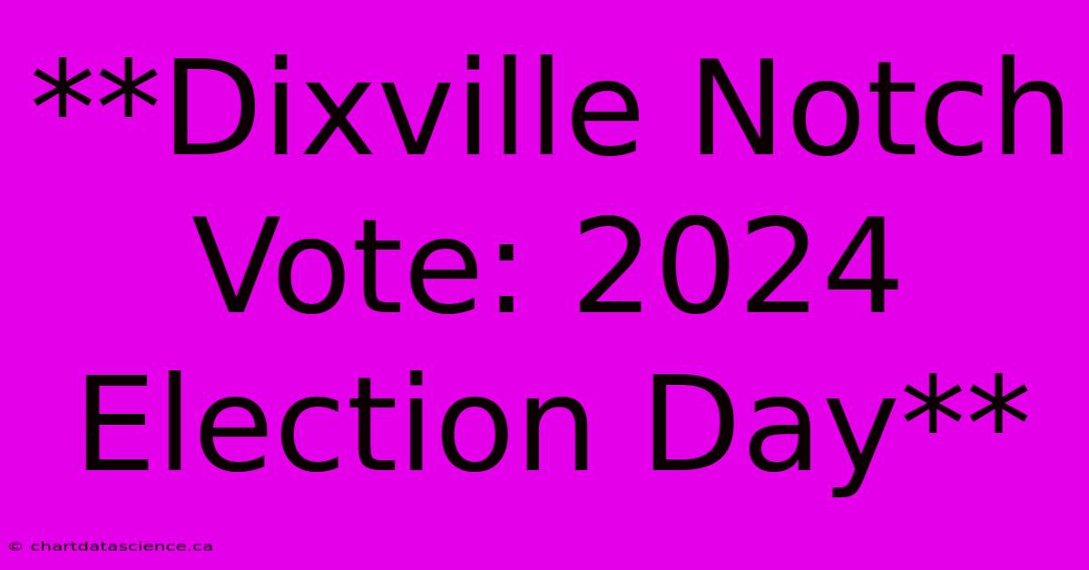 **Dixville Notch Vote: 2024 Election Day**