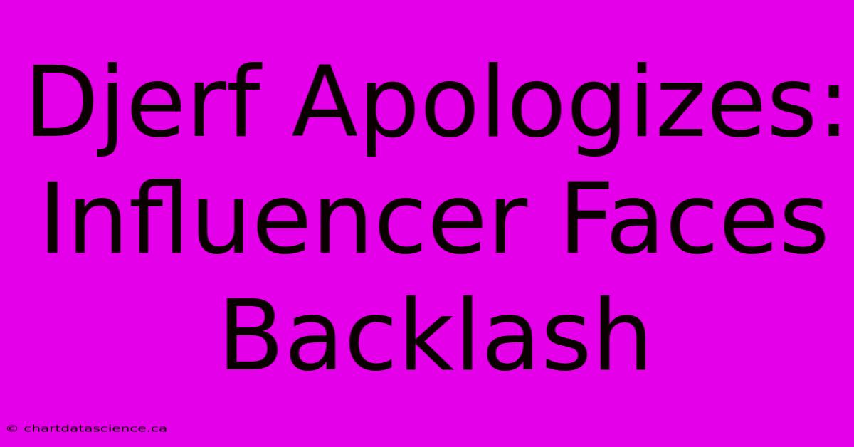 Djerf Apologizes: Influencer Faces Backlash