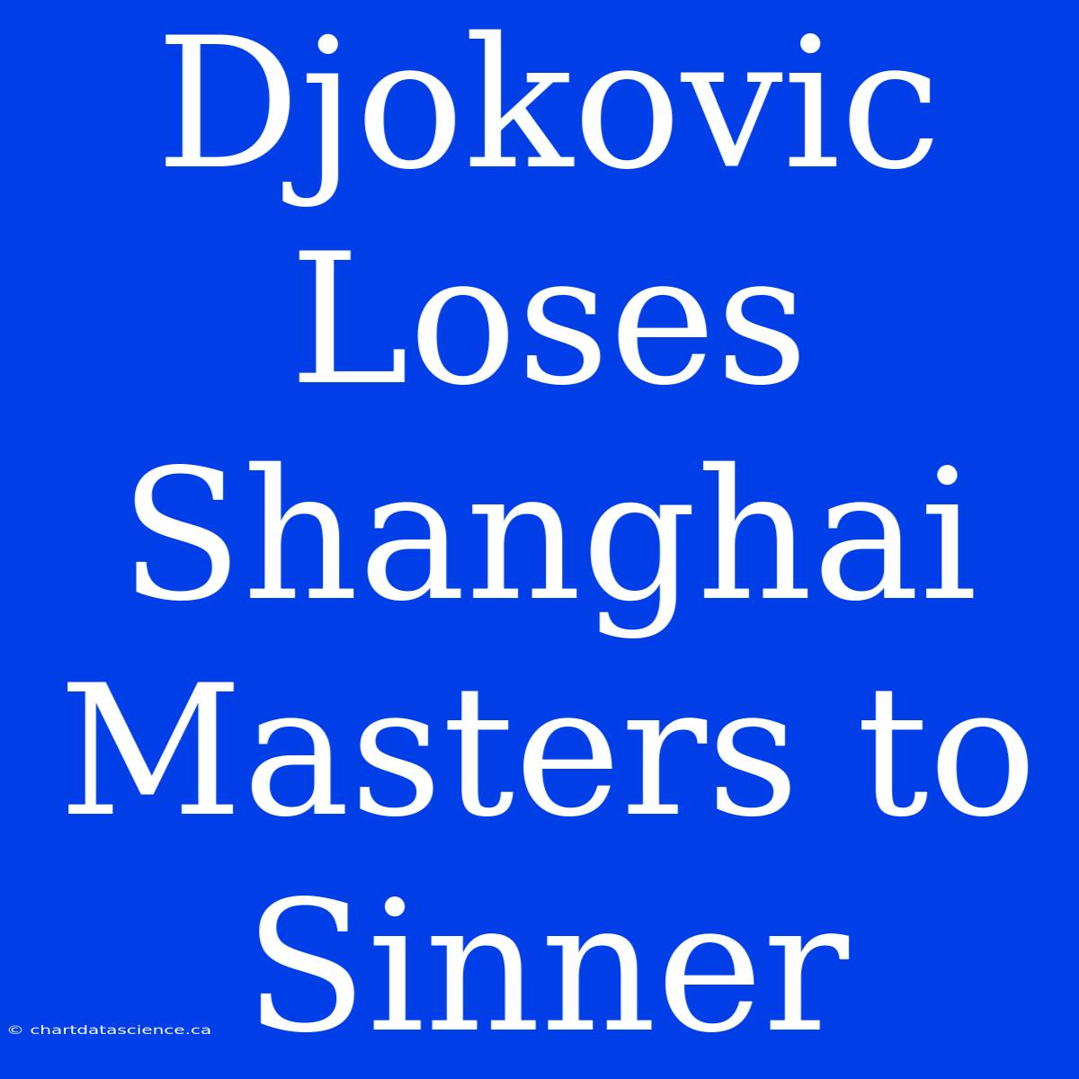 Djokovic Loses Shanghai Masters To Sinner