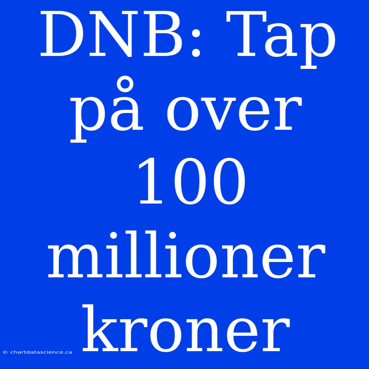 DNB: Tap På Over 100 Millioner Kroner