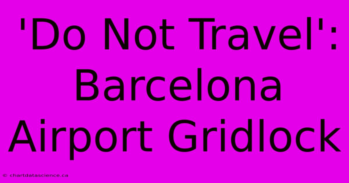 'Do Not Travel': Barcelona Airport Gridlock