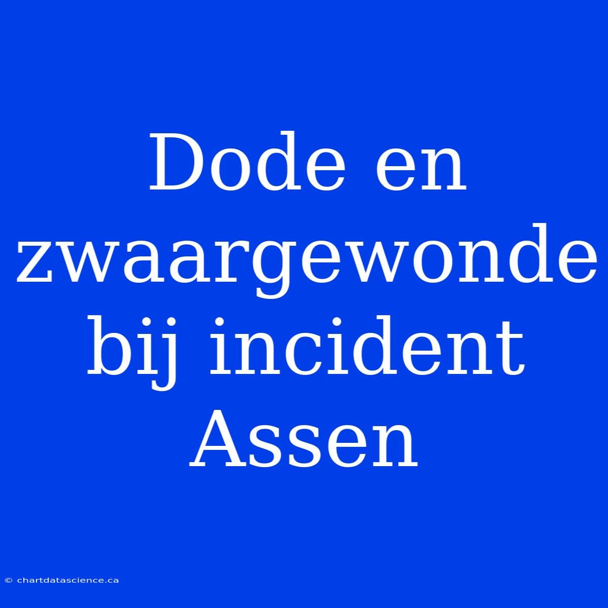 Dode En Zwaargewonde Bij Incident Assen