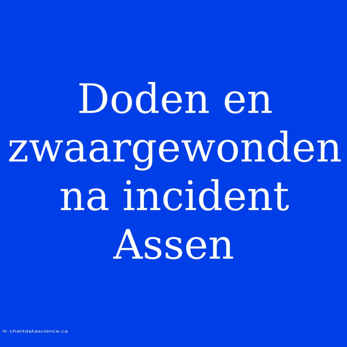 Doden En Zwaargewonden Na Incident Assen