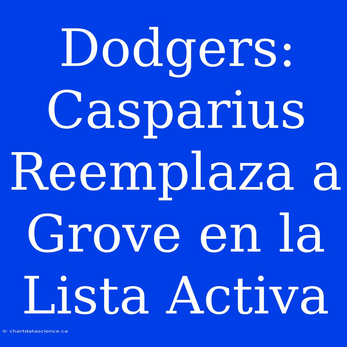 Dodgers: Casparius Reemplaza A Grove En La Lista Activa