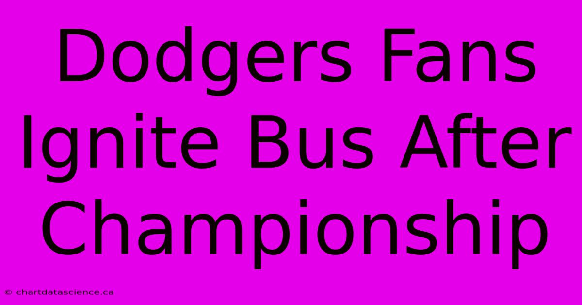 Dodgers Fans Ignite Bus After Championship