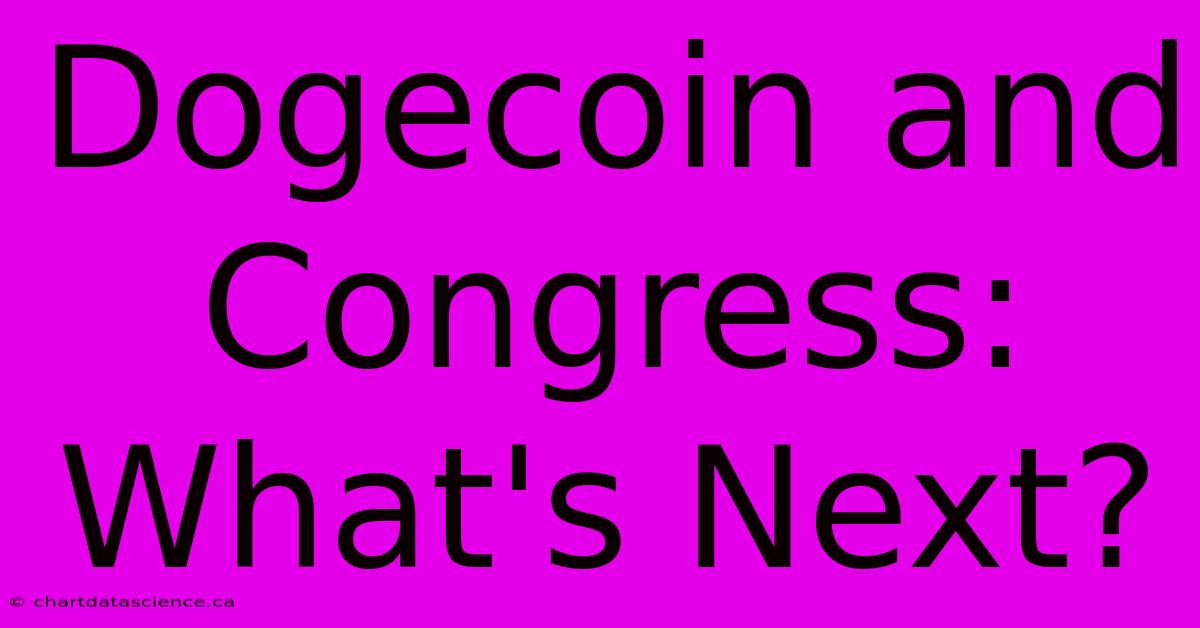 Dogecoin And Congress:  What's Next?