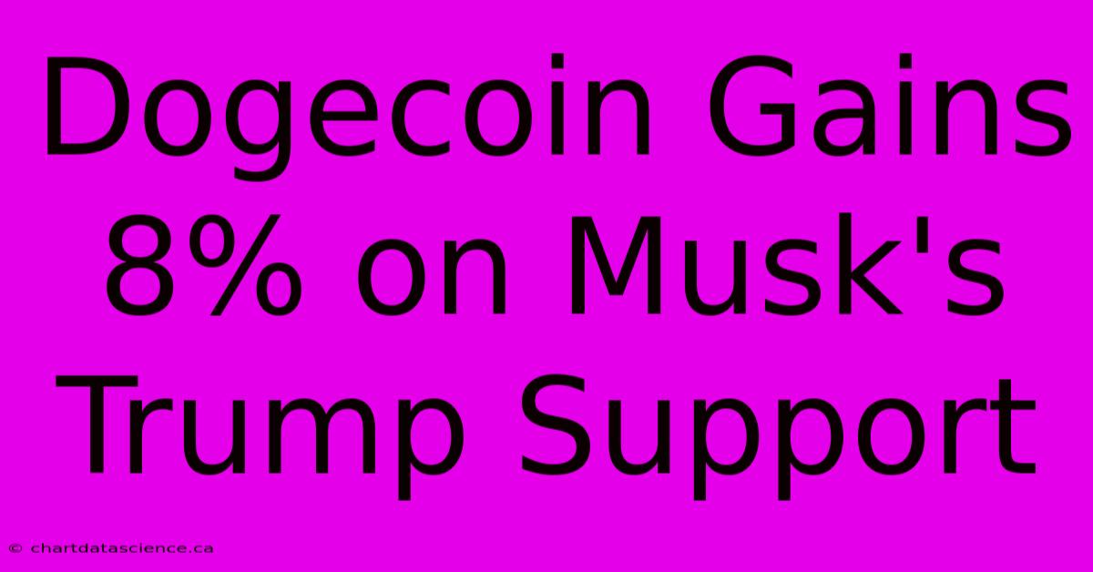 Dogecoin Gains 8% On Musk's Trump Support 