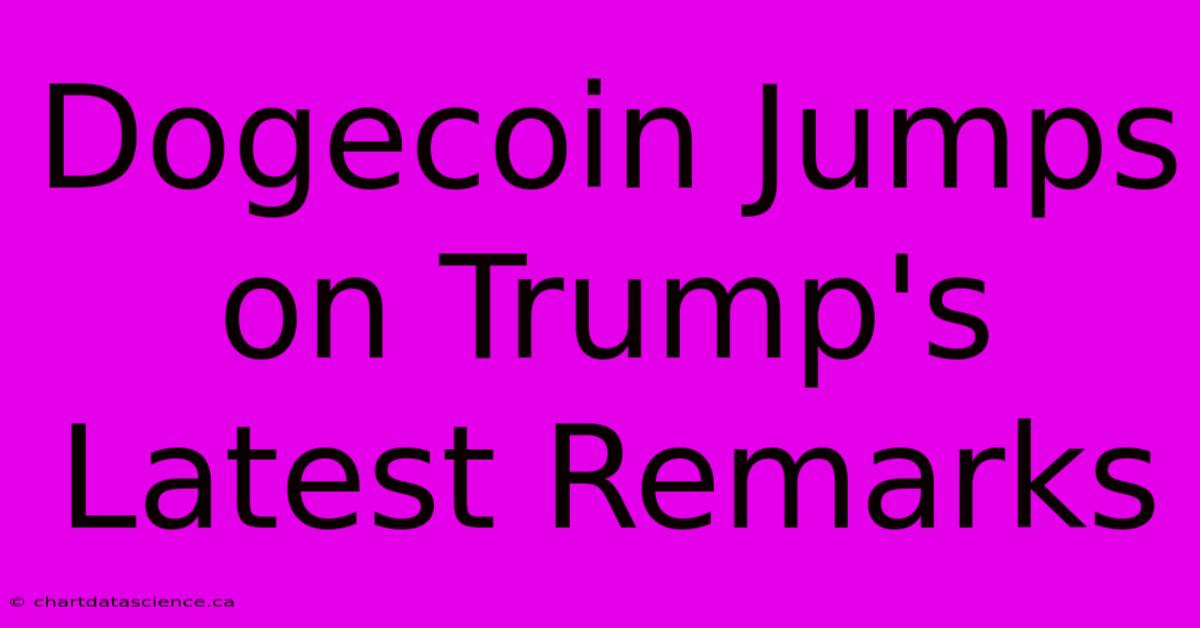 Dogecoin Jumps On Trump's Latest Remarks