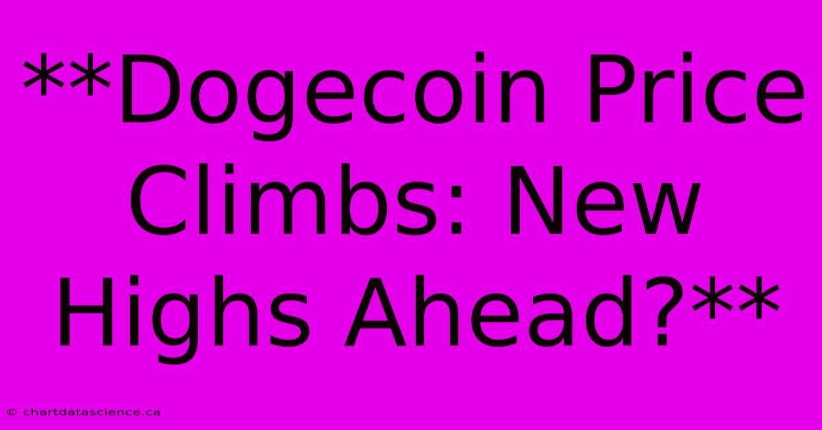 **Dogecoin Price Climbs: New Highs Ahead?** 