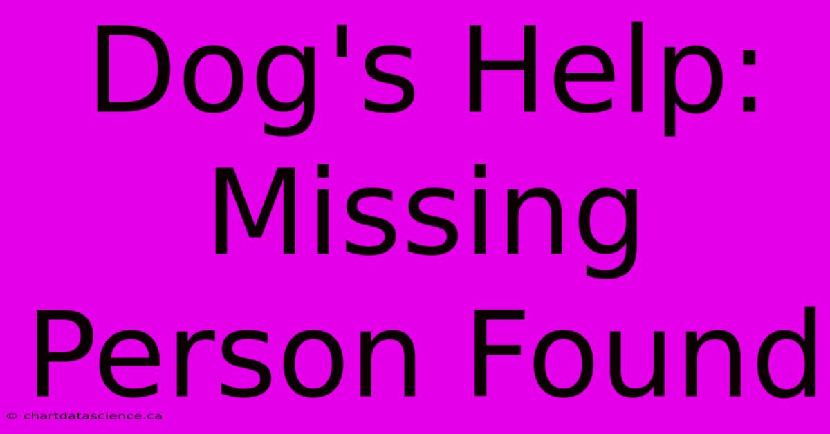 Dog's Help: Missing Person Found