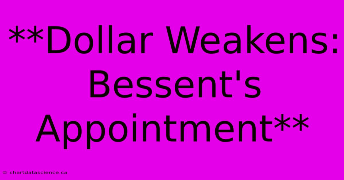 **Dollar Weakens: Bessent's Appointment**