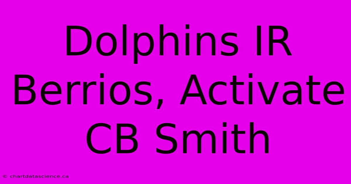 Dolphins IR Berrios, Activate CB Smith