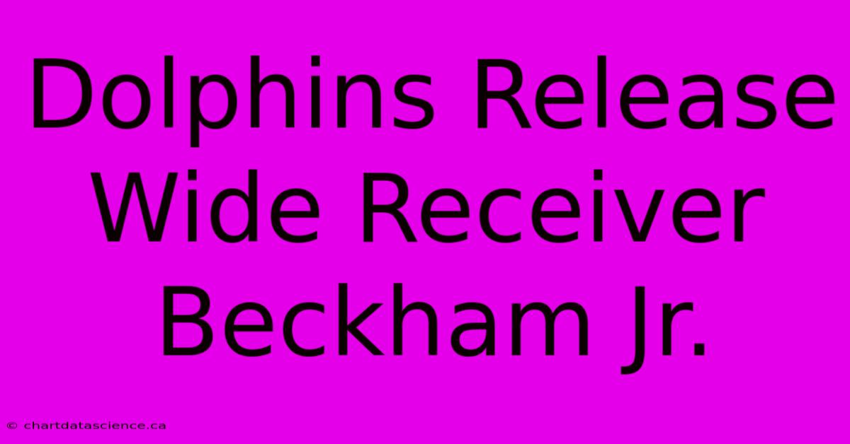 Dolphins Release Wide Receiver Beckham Jr.