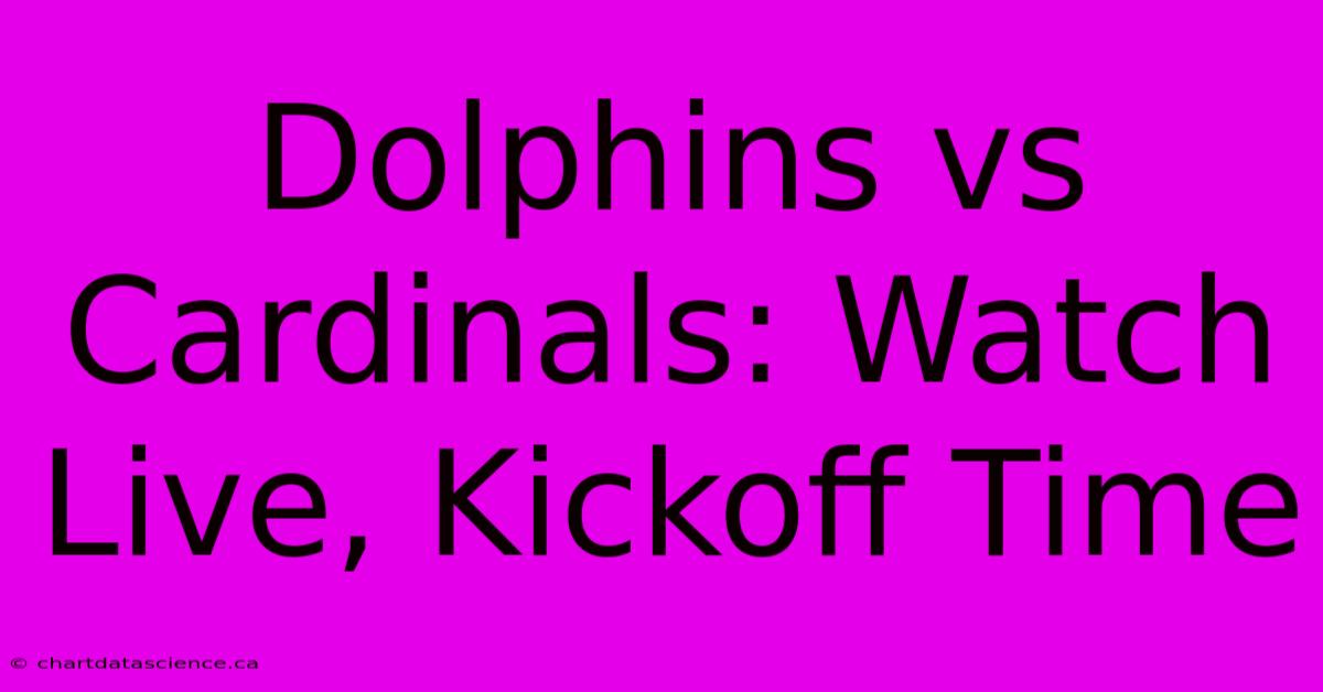 Dolphins Vs Cardinals: Watch Live, Kickoff Time