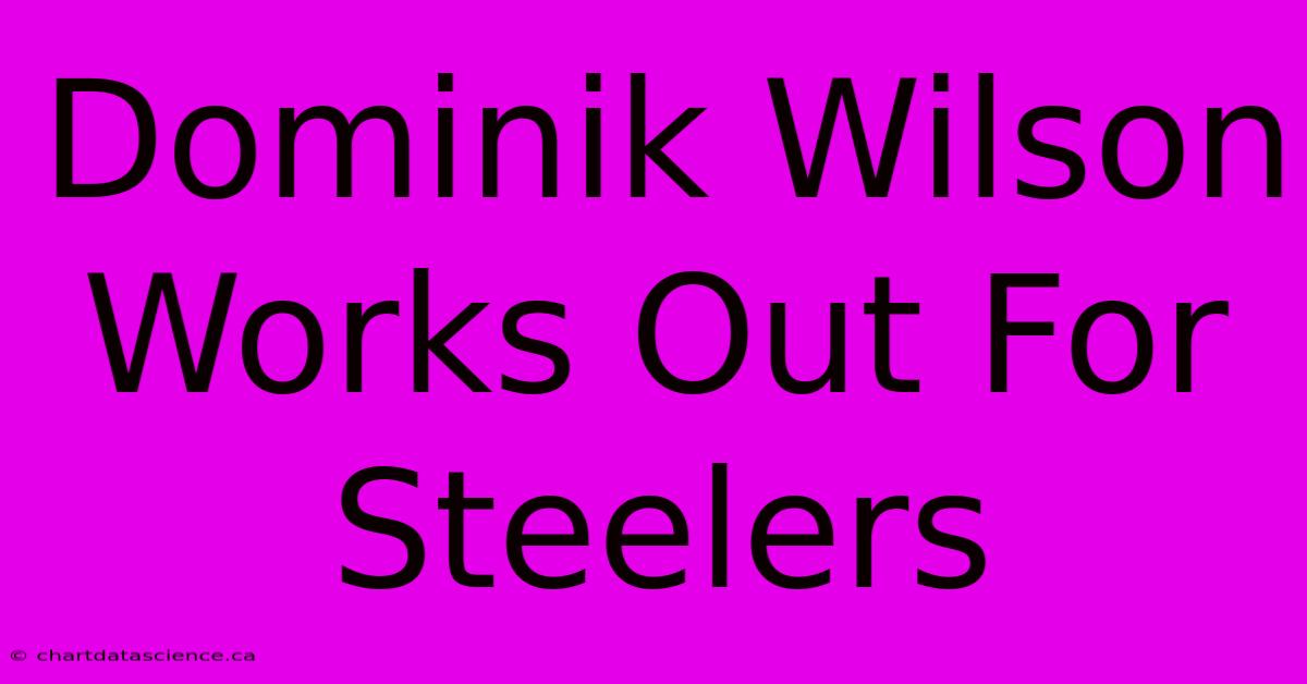 Dominik Wilson Works Out For Steelers