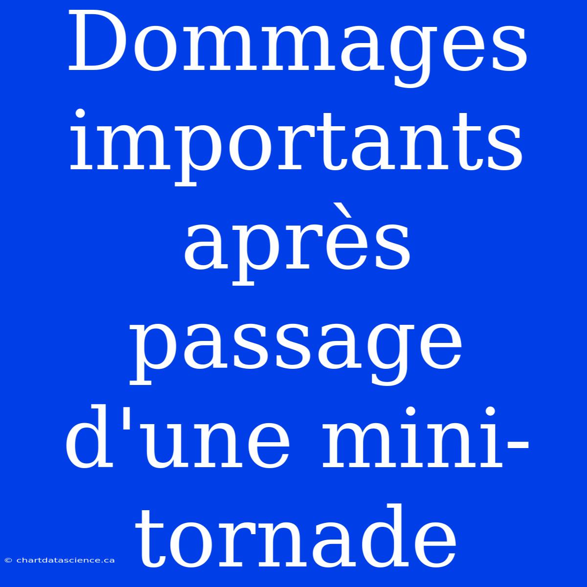 Dommages Importants Après Passage D'une Mini-tornade