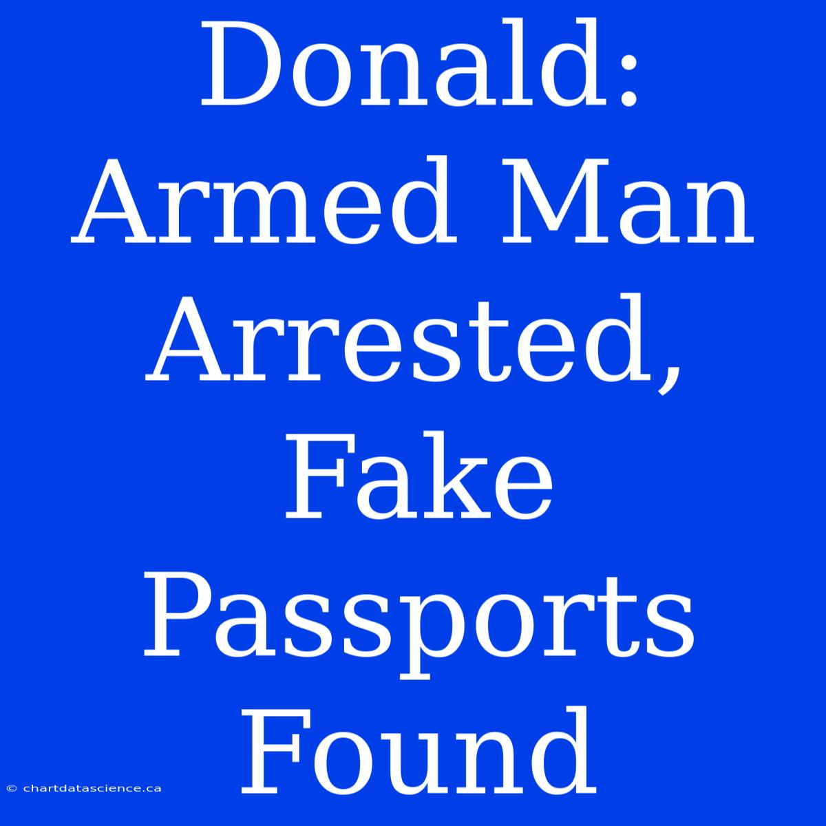 Donald: Armed Man Arrested, Fake Passports Found