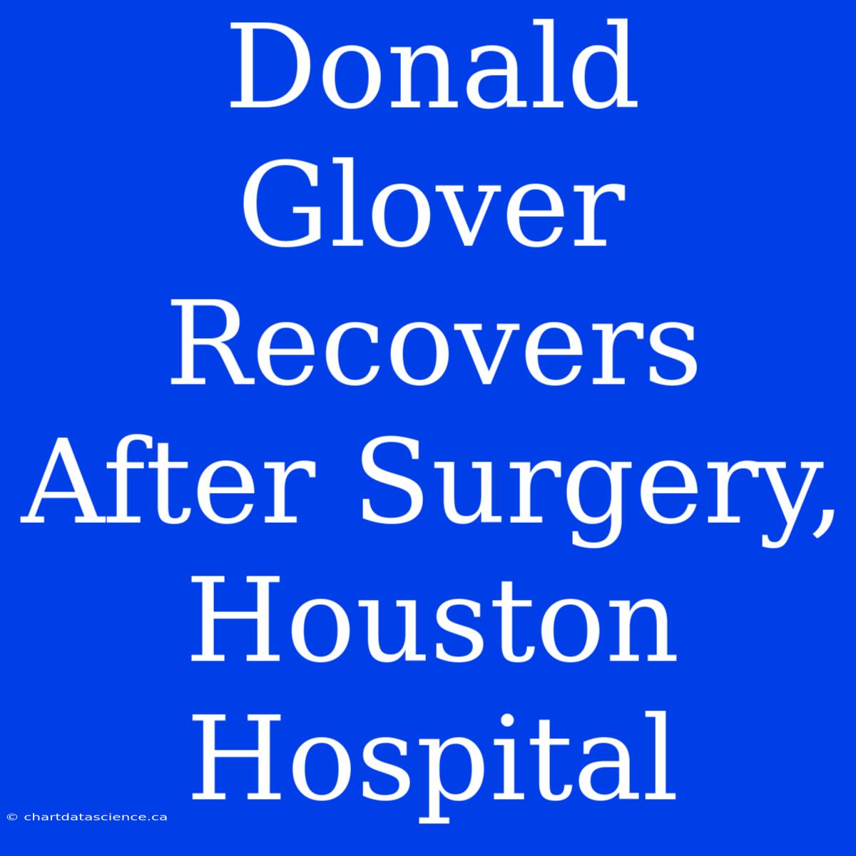 Donald Glover Recovers After Surgery, Houston Hospital