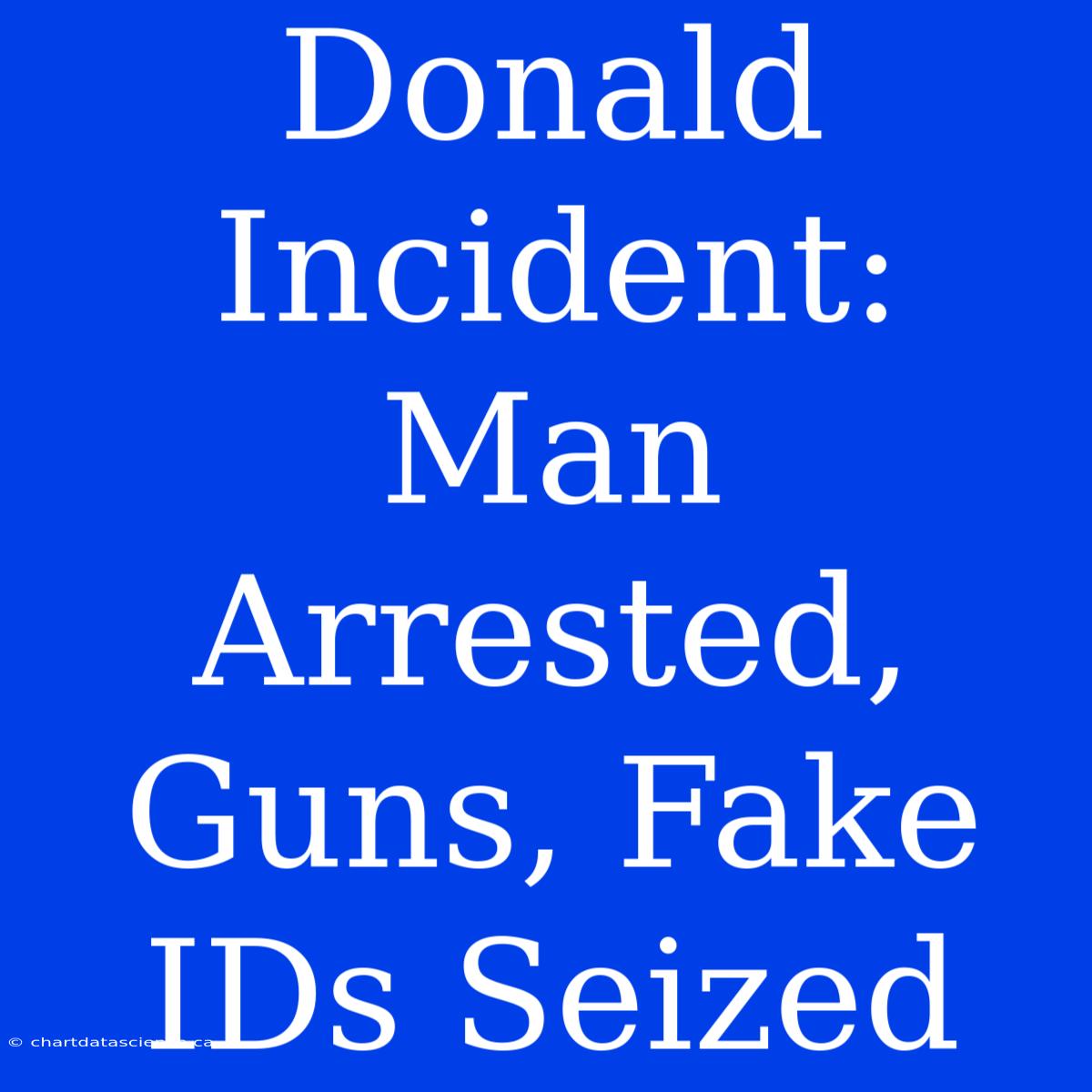 Donald Incident: Man Arrested, Guns, Fake IDs Seized