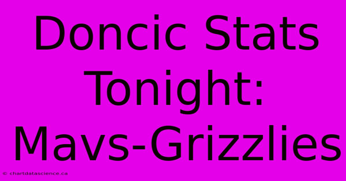 Doncic Stats Tonight: Mavs-Grizzlies