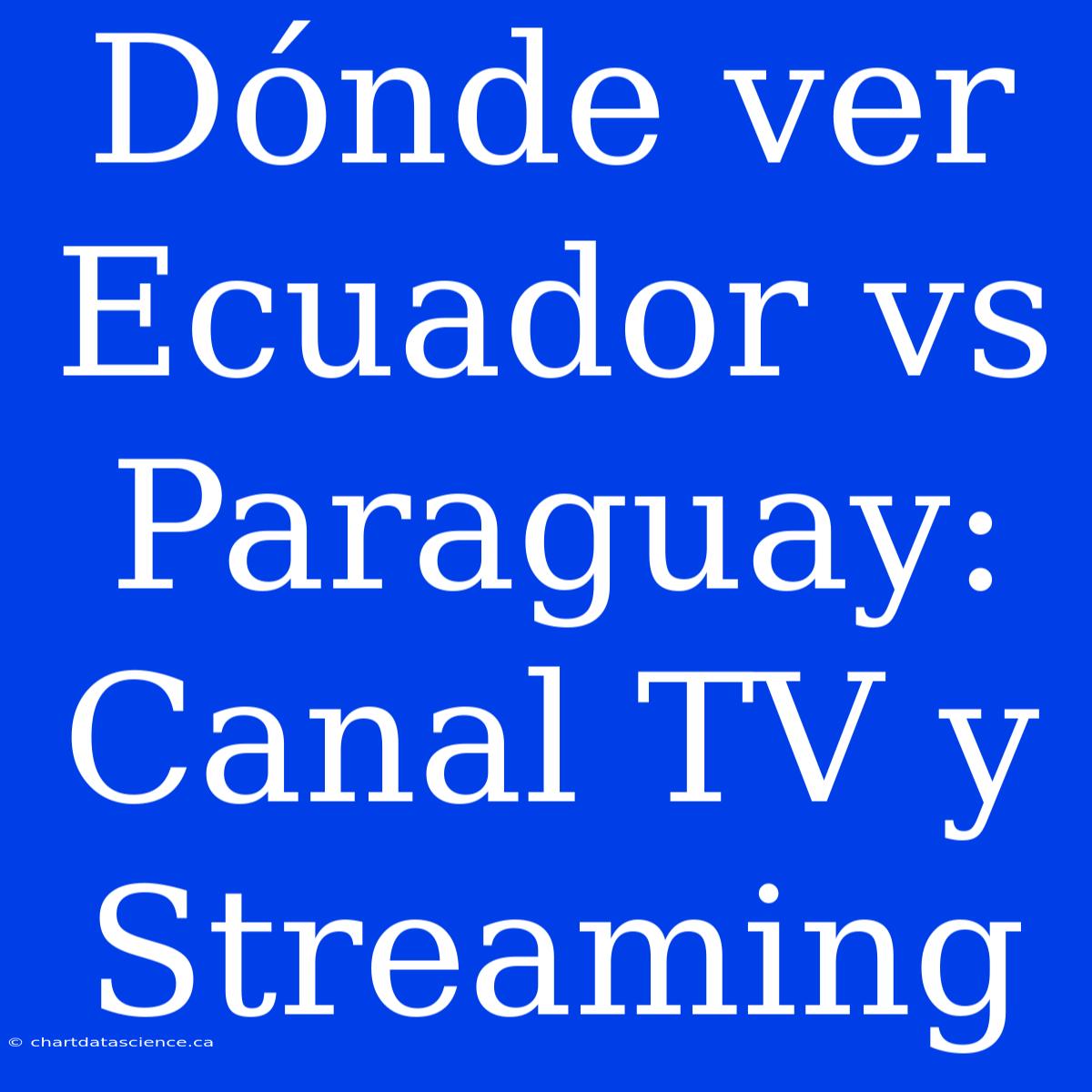 Dónde Ver Ecuador Vs Paraguay: Canal TV Y Streaming