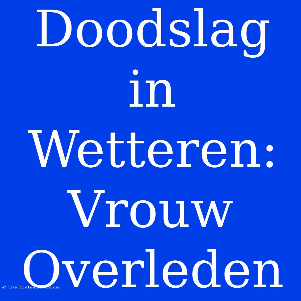 Doodslag In Wetteren: Vrouw Overleden