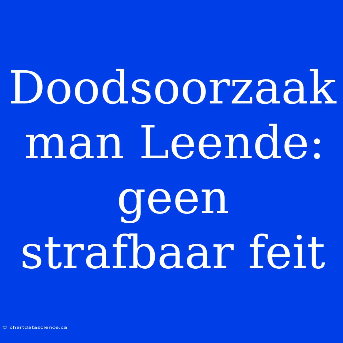 Doodsoorzaak Man Leende: Geen Strafbaar Feit