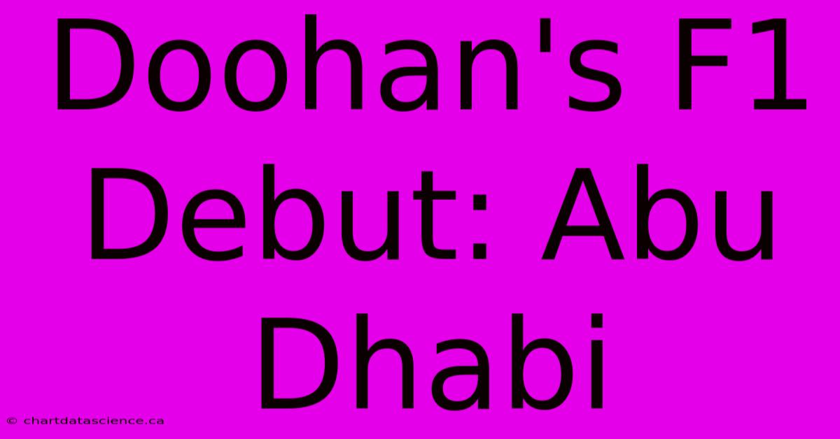 Doohan's F1 Debut: Abu Dhabi