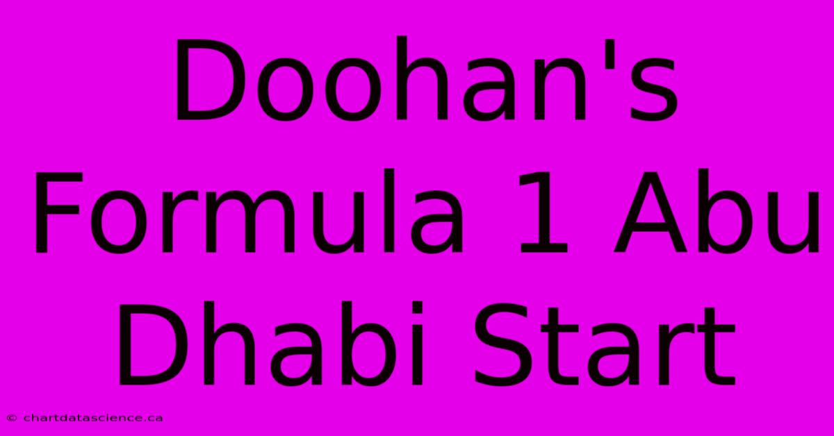 Doohan's Formula 1 Abu Dhabi Start