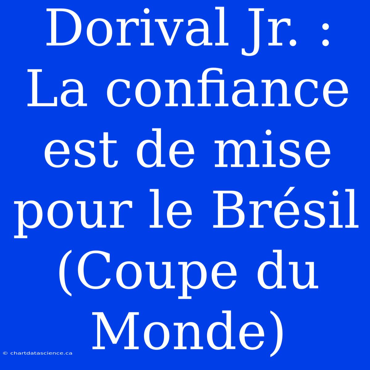 Dorival Jr. : La Confiance Est De Mise Pour Le Brésil (Coupe Du Monde)