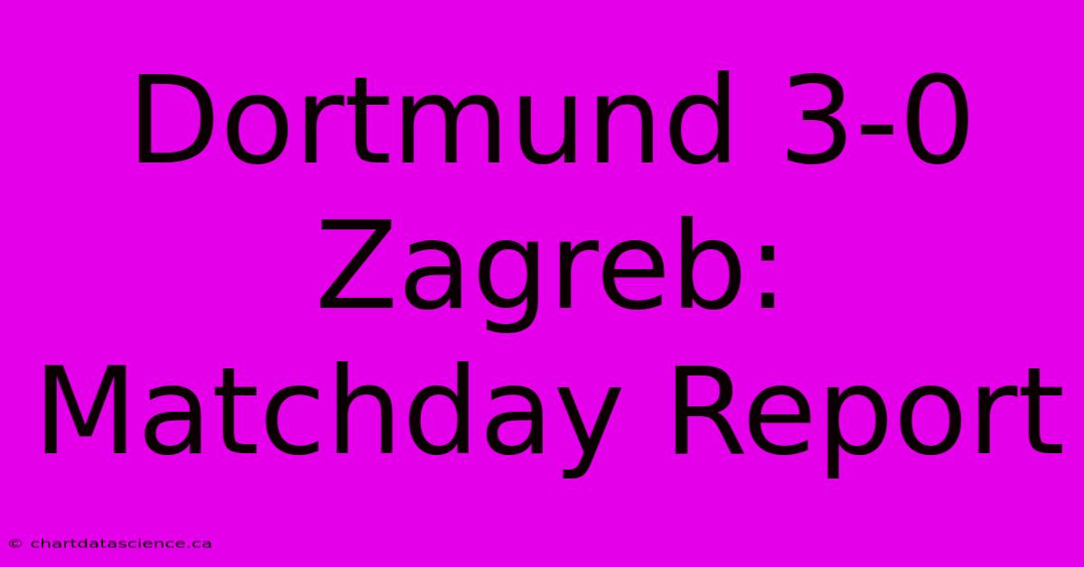 Dortmund 3-0 Zagreb: Matchday Report