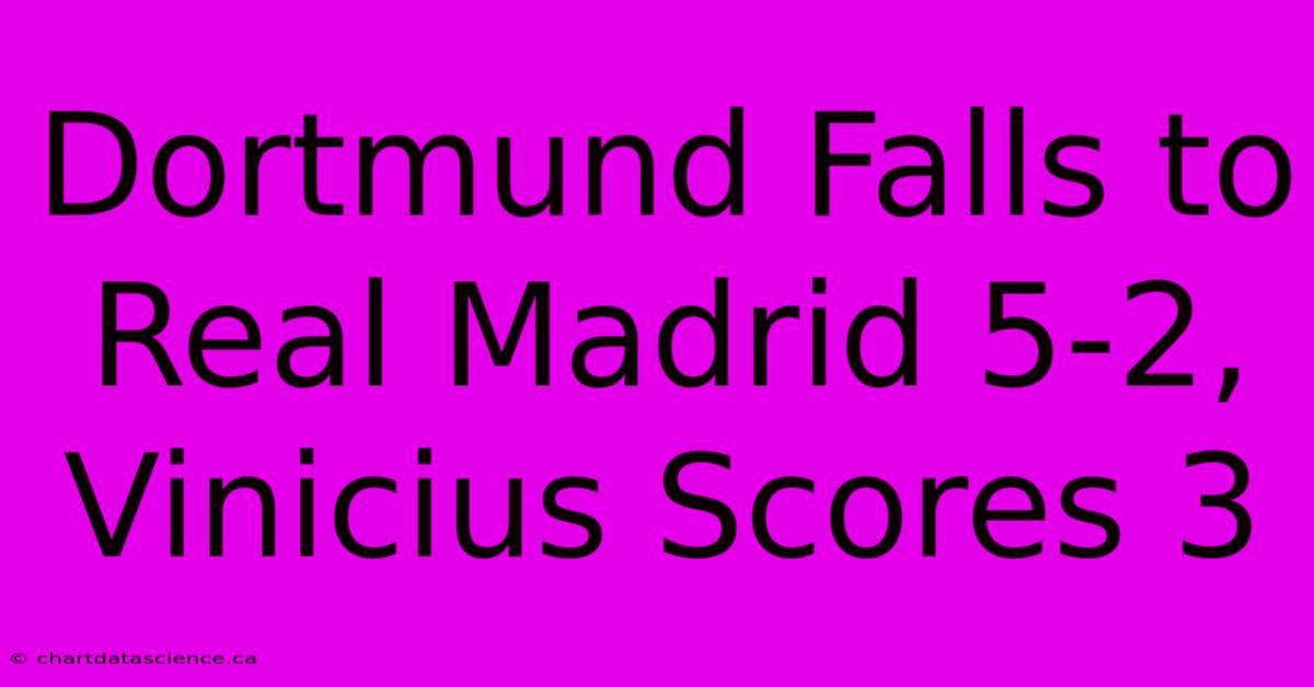 Dortmund Falls To Real Madrid 5-2, Vinicius Scores 3