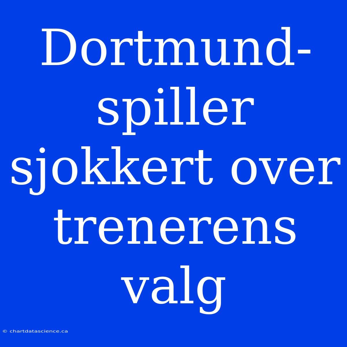 Dortmund-spiller Sjokkert Over Trenerens Valg