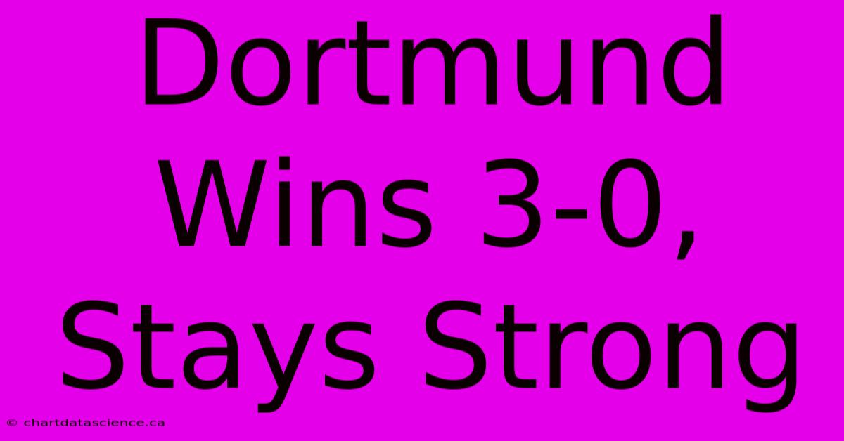 Dortmund Wins 3-0, Stays Strong