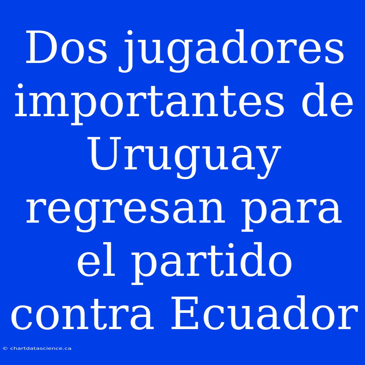 Dos Jugadores Importantes De Uruguay Regresan Para El Partido Contra Ecuador