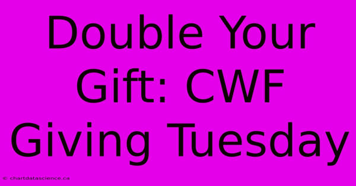 Double Your Gift: CWF Giving Tuesday