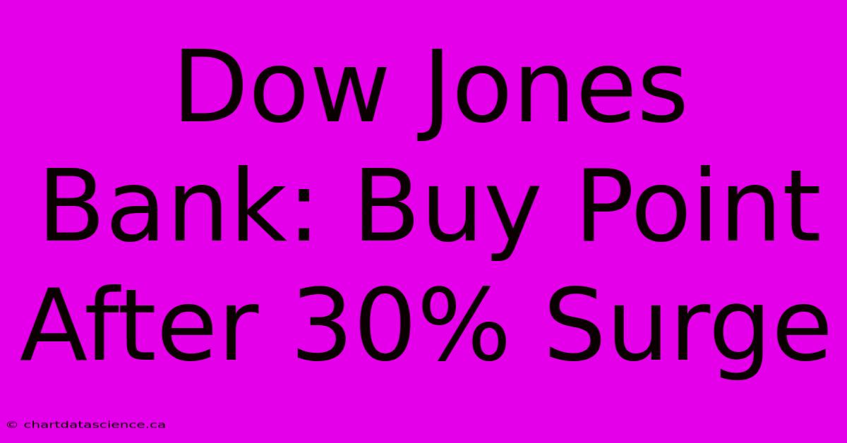 Dow Jones Bank: Buy Point After 30% Surge