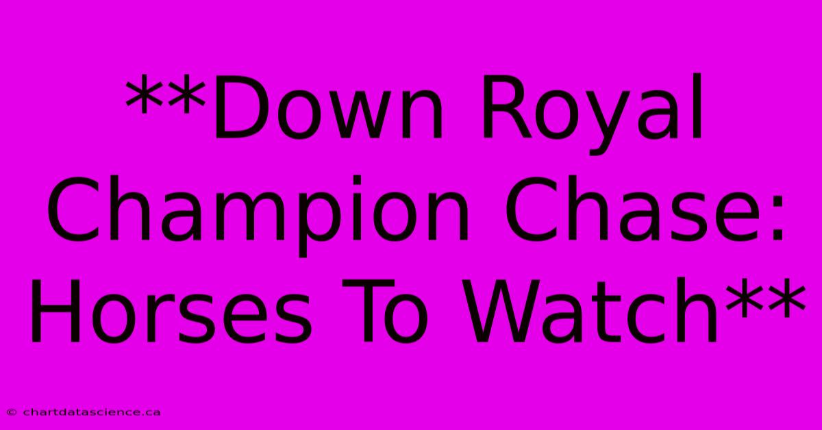 **Down Royal Champion Chase: Horses To Watch** 