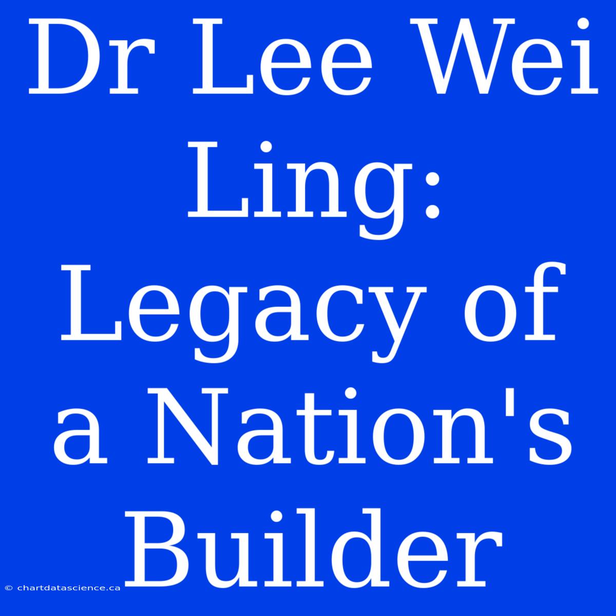 Dr Lee Wei Ling: Legacy Of A Nation's Builder