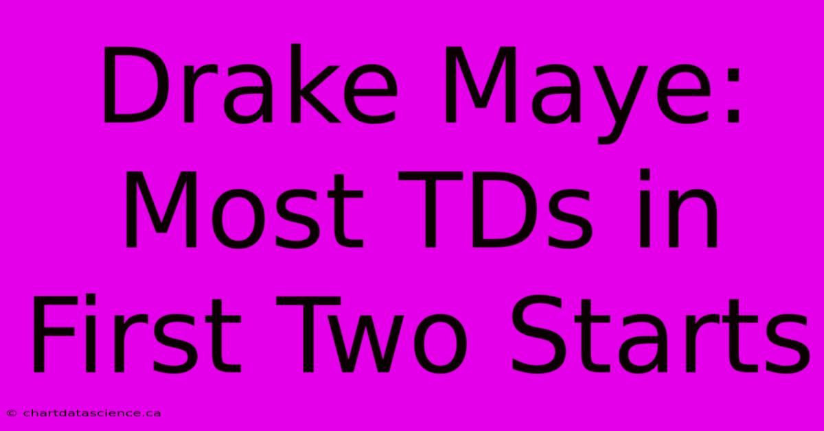 Drake Maye: Most TDs In First Two Starts