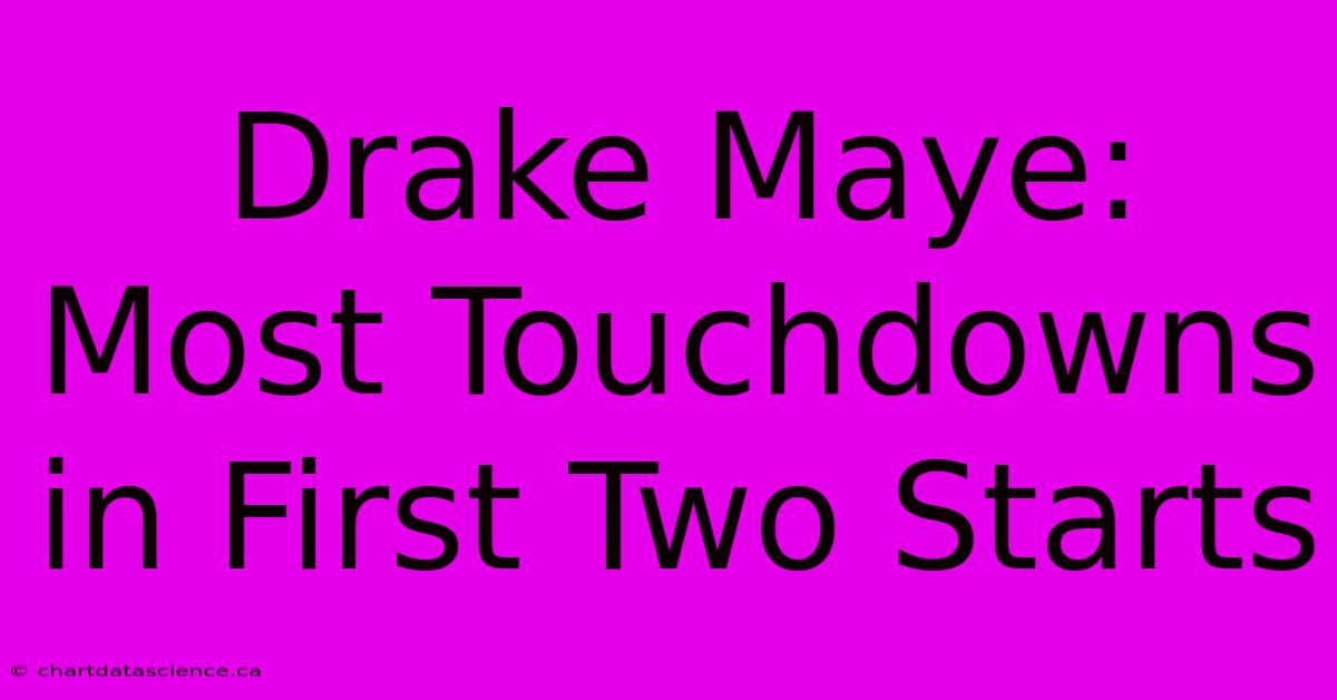 Drake Maye: Most Touchdowns In First Two Starts