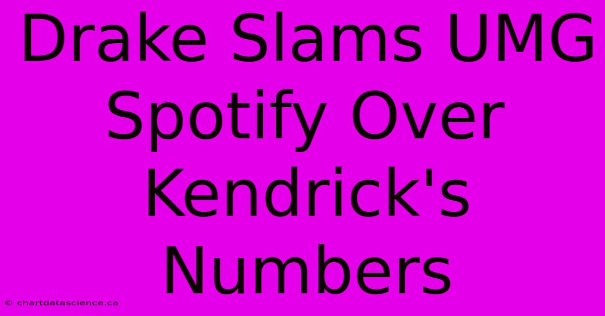 Drake Slams UMG Spotify Over Kendrick's Numbers