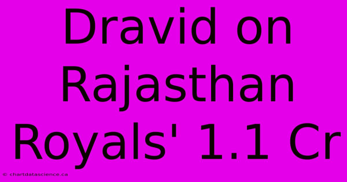 Dravid On Rajasthan Royals' 1.1 Cr