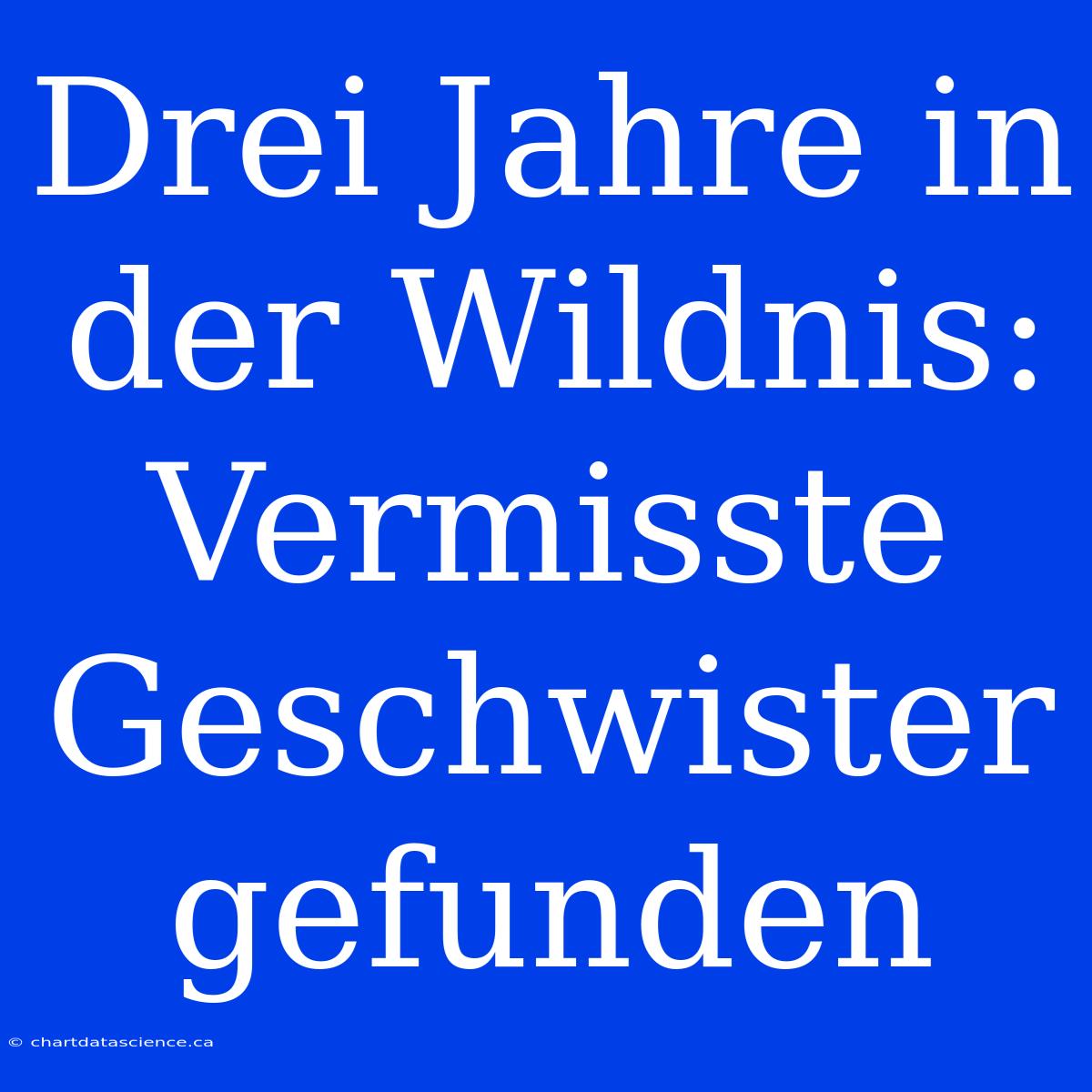 Drei Jahre In Der Wildnis: Vermisste Geschwister Gefunden