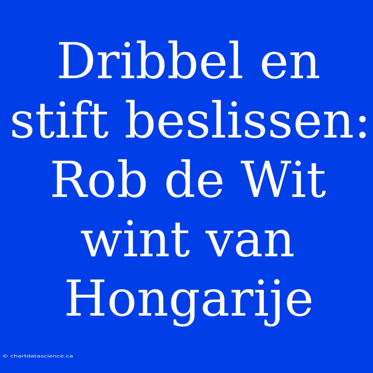 Dribbel En Stift Beslissen: Rob De Wit Wint Van Hongarije