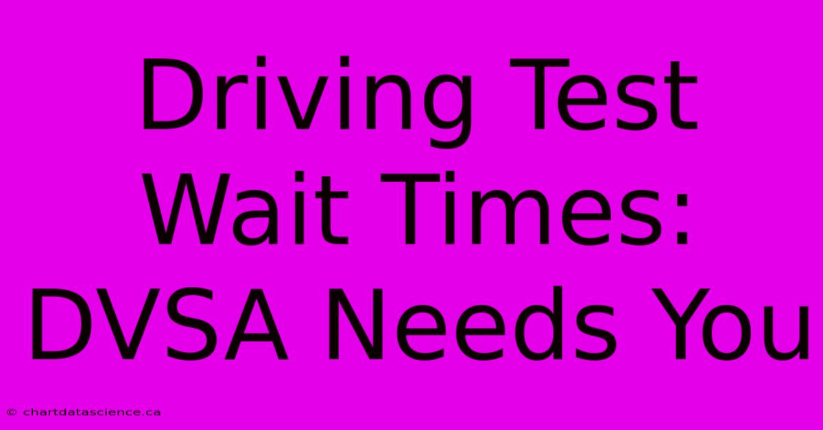 Driving Test Wait Times: DVSA Needs You