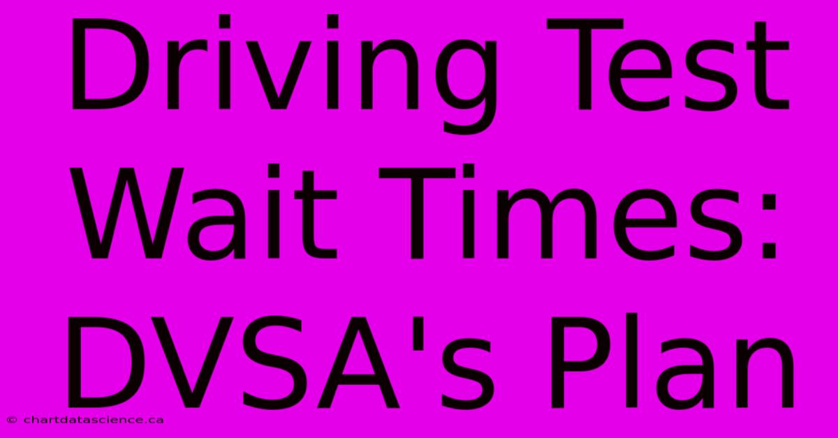 Driving Test Wait Times: DVSA's Plan