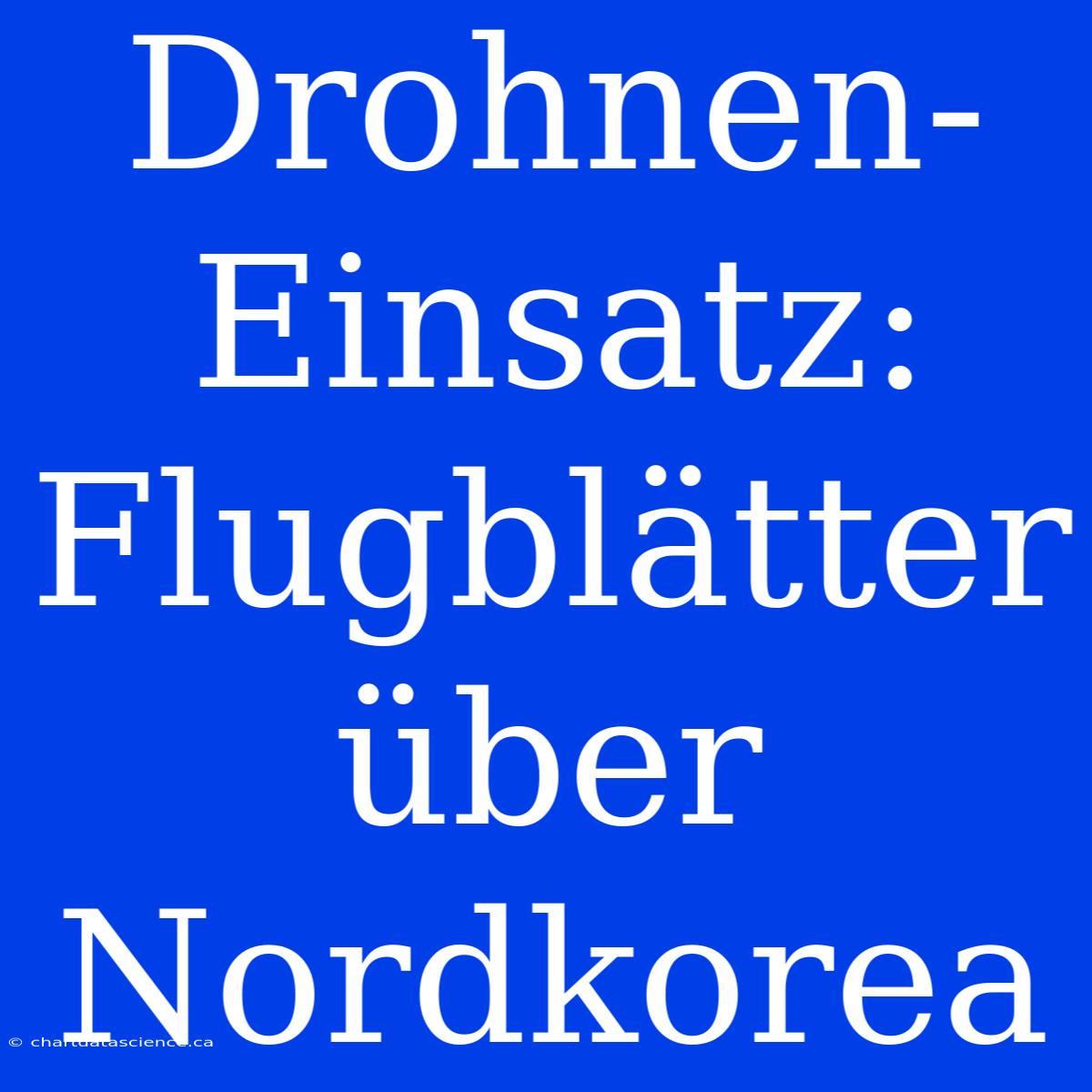 Drohnen-Einsatz: Flugblätter Über Nordkorea